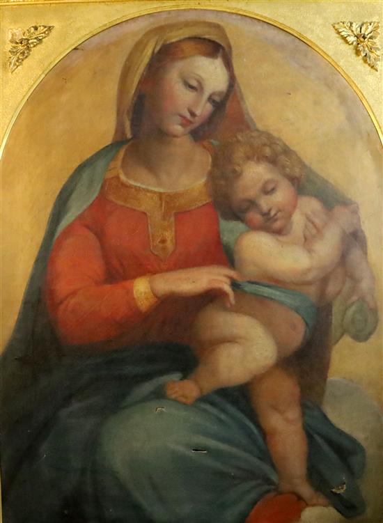 19th century Italian School Madonna and child 40.5 x 30.5in.